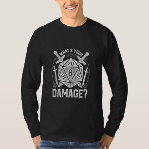 Camiseta Dungeons Dice Rpg Qual é o seu dano?
