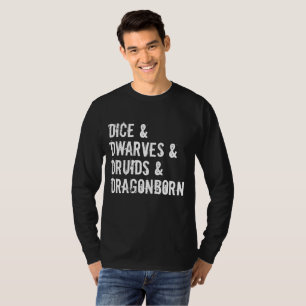 Camiseta Dungeons Dragon Inspirou Palavras Lista Camisa-T M