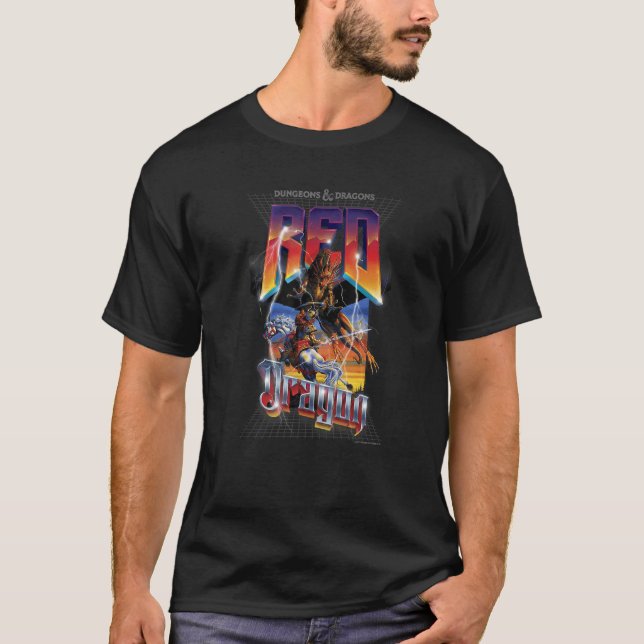 Camiseta Dungeons & Dragon Red Dragon Retro Electric Epic (Frente)