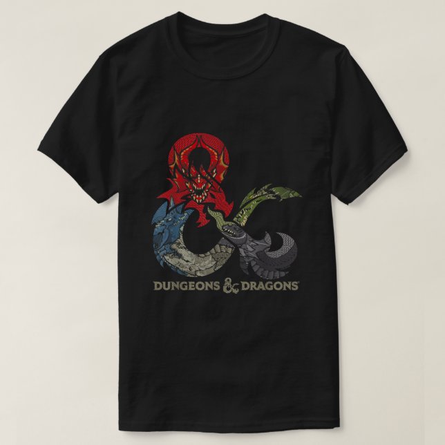 Camiseta Dungeons  Dragons Dragon Ampersand Logo  (Frente do Design)