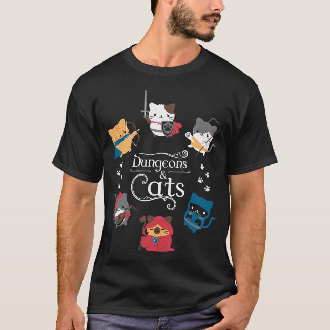 Camiseta Dungeons E Cats (Frente)