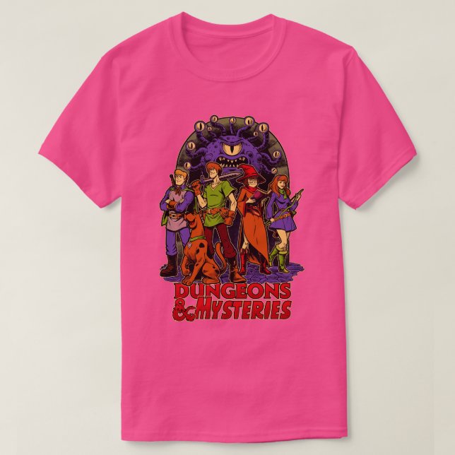 Camiseta Dungeons e Mistérios RPG Cão de Vintagem (Frente do Design)