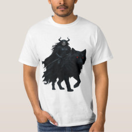 Camiseta Dunkle Kriegerin auf Höllenwolf