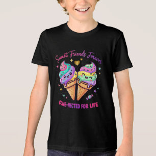 Camiseta Duo de Amizade de Sorvete Fofo – "Amigos Doce Fo