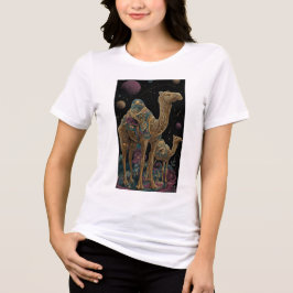 Camiseta Duo de camelos dourados cósmicos