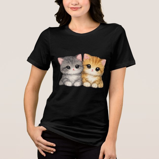 Camiseta Duo de Gatinhos Fofos (Frente)
