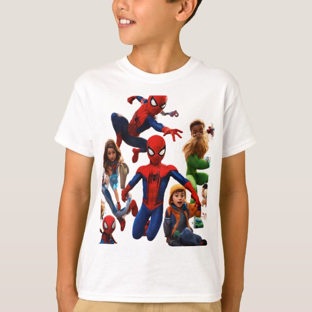 Camiseta "Duo Dinâmico: Camisa-T de Aranha e Amigo Incrível (Frente)