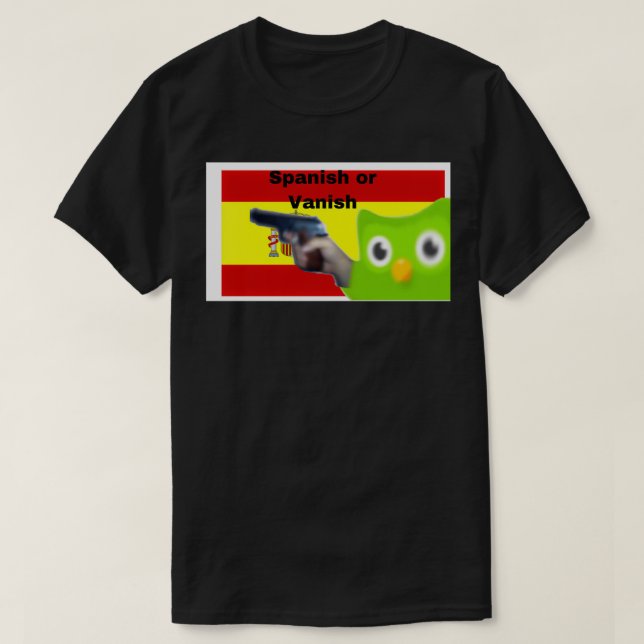 Camiseta Duolingo espanhol ou espanhol (Frente do Design)