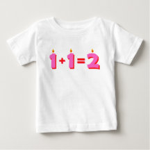 Camiseta dupla de segundo aniversário rosa