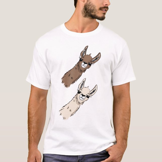Camiseta Duplas cabeças de Llama (Frente)