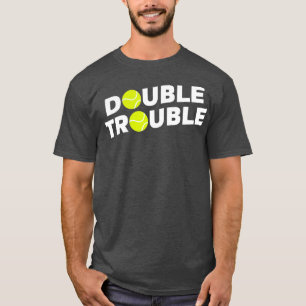 Camiseta Duplo Problema Engraçado Tênis Com Bolas De Tênis