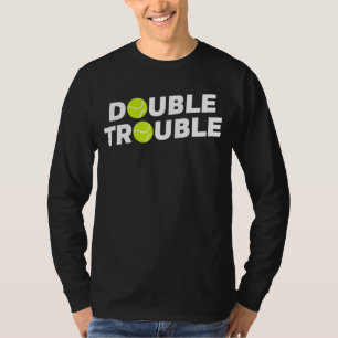 Camiseta Duplo Problema Engraçado Tênis Com Bolas De Tênis