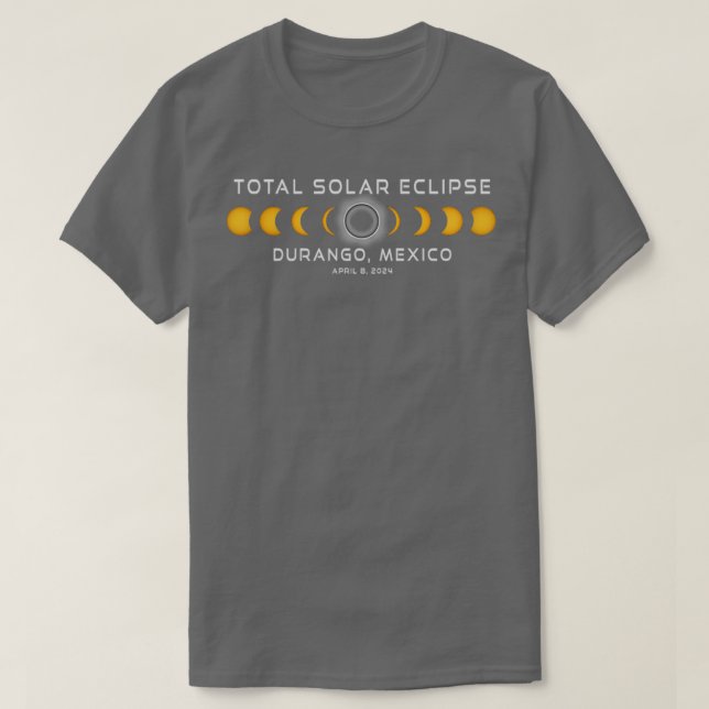 Camiseta Durango Mexico Solar Eclipse 2024 abril 8 Souvenir (Frente do Design)
