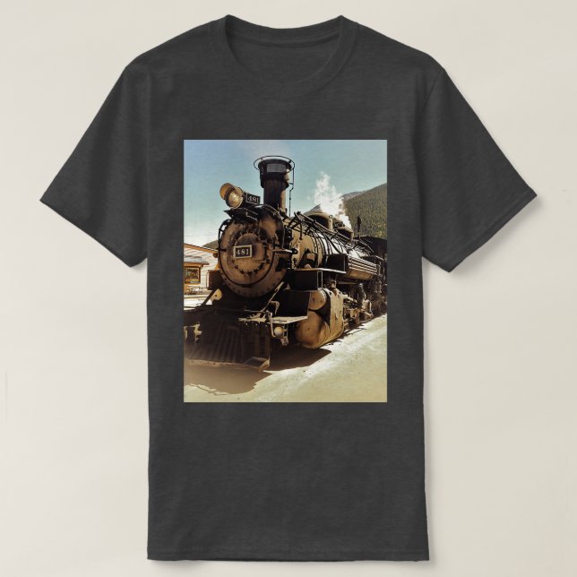 Camiseta Durango para Silverton Narrow Gage Railroad Engine (Frente do Design)