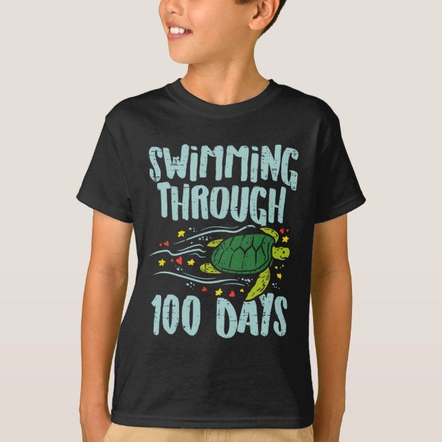 Camiseta Durante 100 Dias, Presente Escolar Crianças de Tar (Frente)
