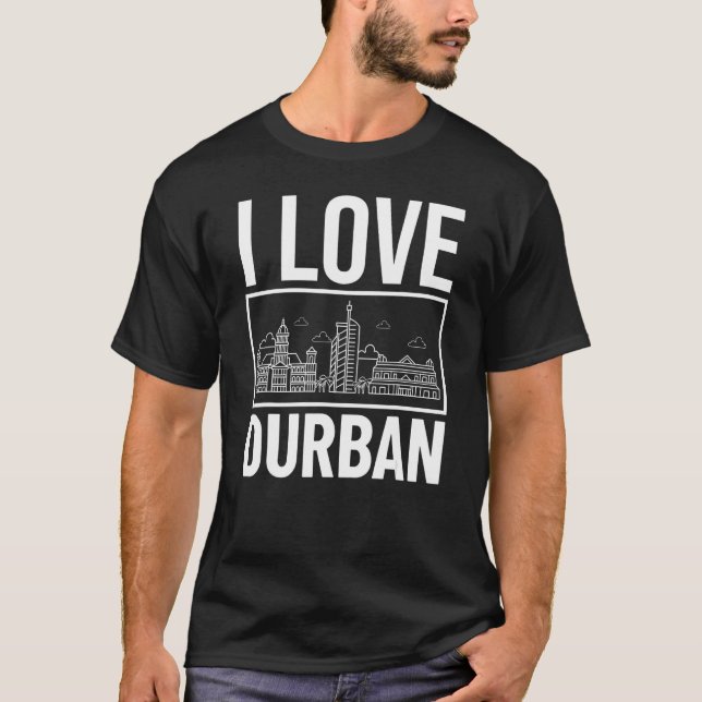 Camiseta Durban South Africa City Skyline Map Travel (Frente)