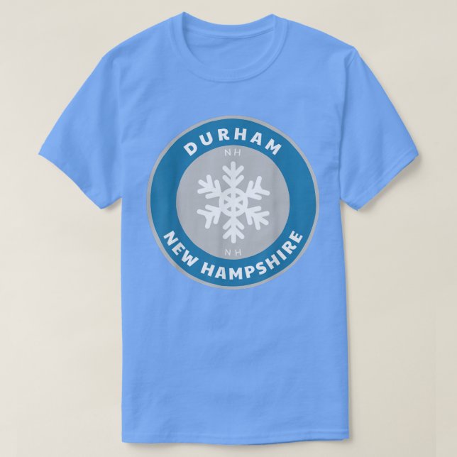 Camiseta Durham New Hampshire NE Winter Snowflake Souv (Frente do Design)