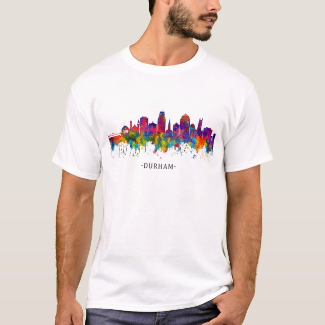 Camiseta Durham North Carolina Skyline (Frente)