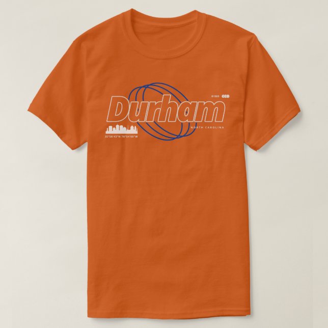 Camiseta Durham North olina Skyline Splash (Frente do Design)