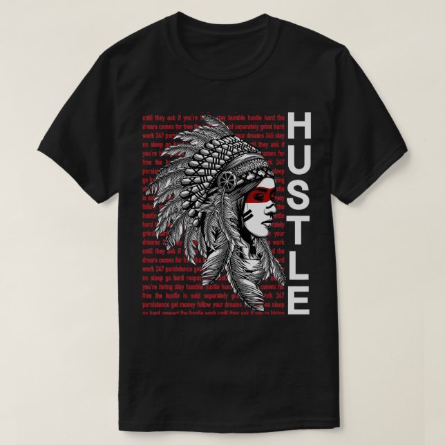 Camiseta Duro Americano de Hustle Nativo Shirt Urban Gang S (Frente do Design)