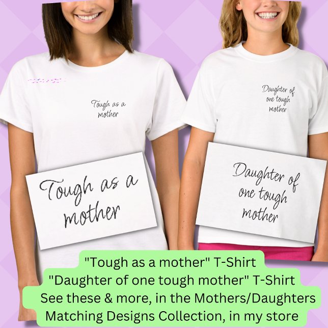Camiseta Duro como mãe, Mãe Garota Correspondendo Azul (Criador carregado)