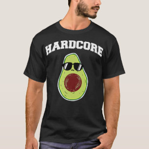 Camiseta Duro Core Avocado Engraçado Engraçado com óculos e