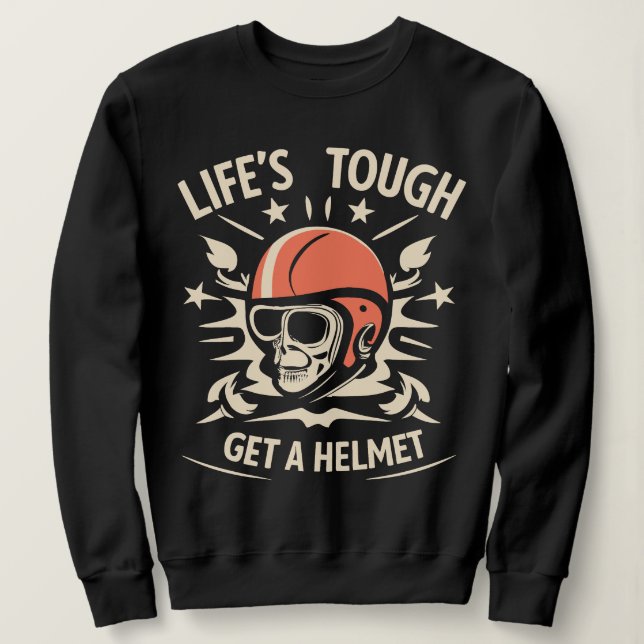 Camiseta Duro da vida Consiga um capacete (Frente do Design)