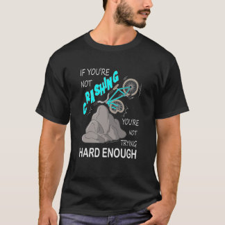 Camiseta duro de Bicicleta Engraçado de Bike Crash Mountain