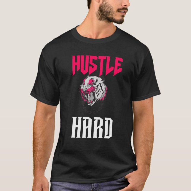 Camiseta Duro De Hustle Com Um Tigre (Frente)