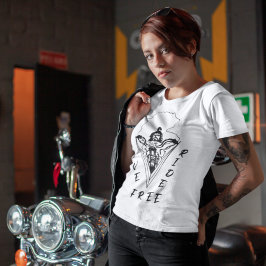 Camiseta Duro de motocicleta ao vivo leve para mulheres