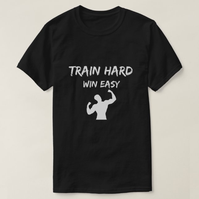 Camiseta Duro de trem ganha academia fácil (Frente do Design)