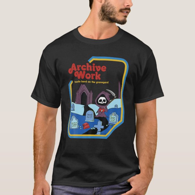 Camiseta Duro Do Hustle De Trabalho De Arquivamento Na Rea  (Frente)
