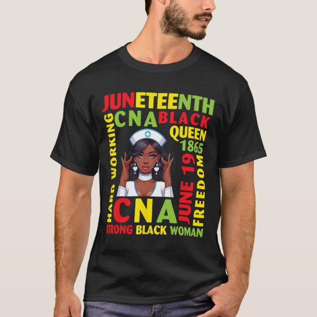 Camiseta Duro Trabalhando Cna Black Queen Forte Negra Mulhe (Frente)