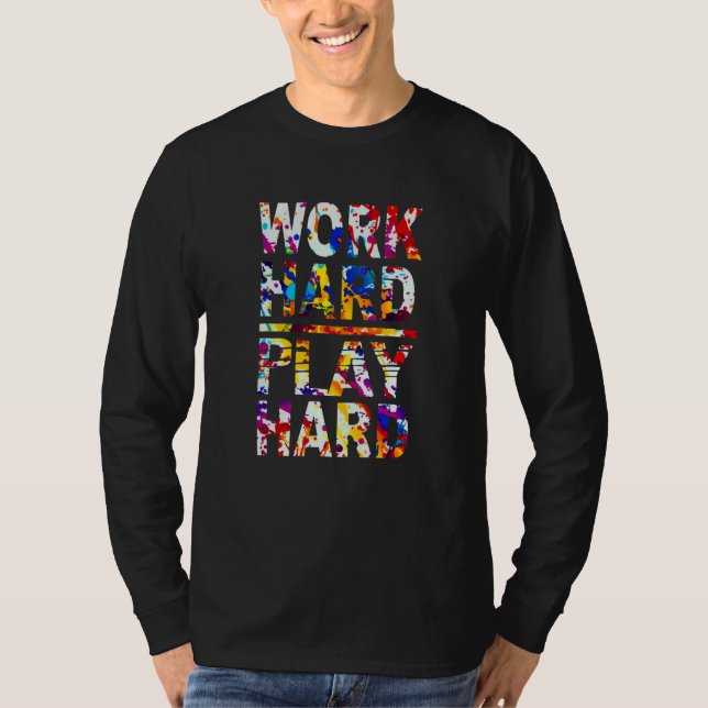 Camiseta Duros de trabalho, homens e mulheres (Frente)