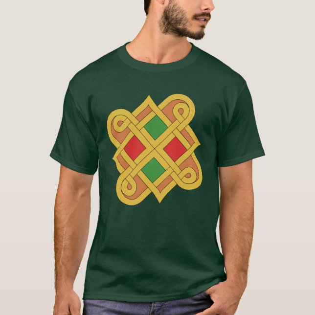Camiseta Durrow Knotwork 2016 Red and Green (Frente)