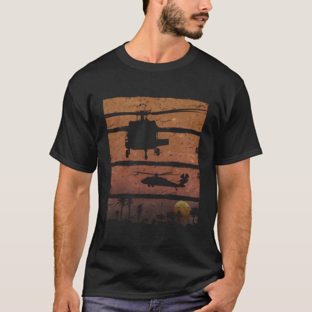 Camiseta Dustoff Uh-60 Blackhawk Medevac Helicopter (Frente)