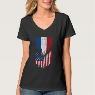 Camiseta Dutch American Flags Ripped Torn Países Baixos