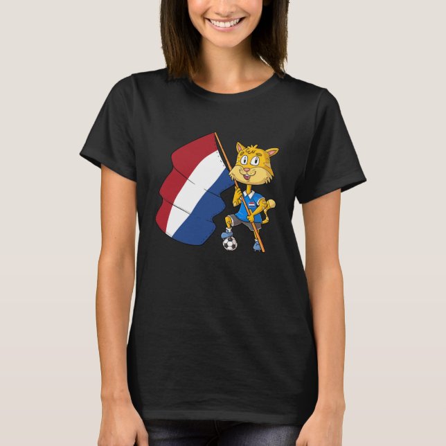 Camiseta Dutch fan cat (Frente)