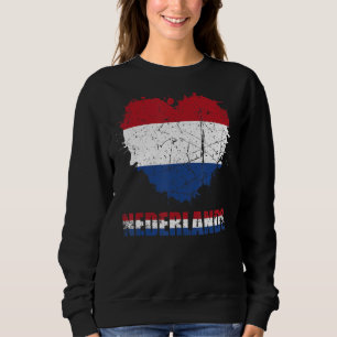 Camiseta Dutch Flag Vintage Heart Graphic Holland Men