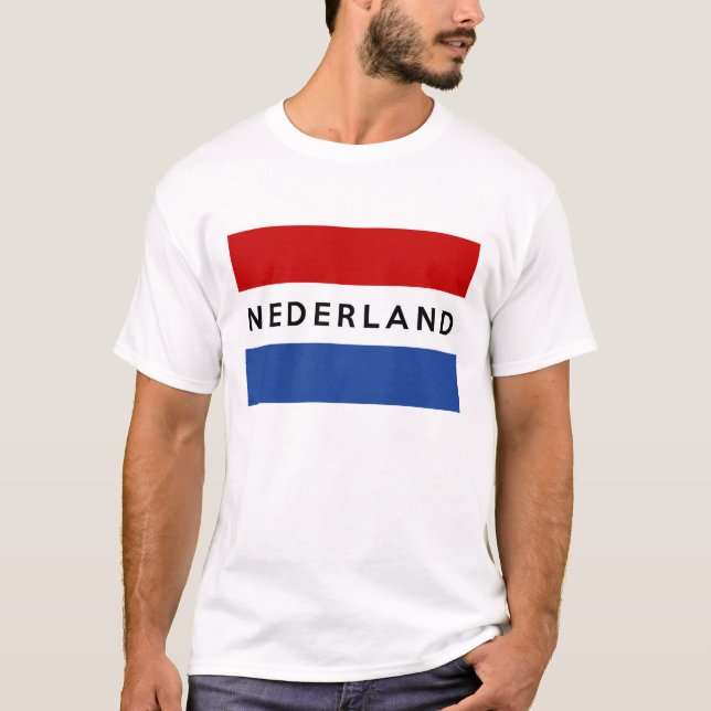 Camiseta dutch holandês do nome do texto do nederland do (Frente)