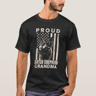 Camiseta Dutch Shepherd Dog Grandma American Flag Patriotic