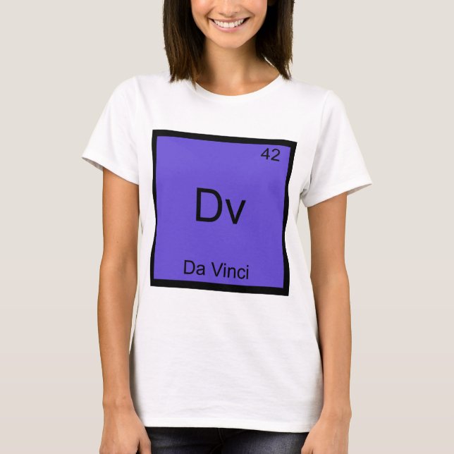 Camiseta Dv - Símbolo do Elemento Químico Divertid (Frente)