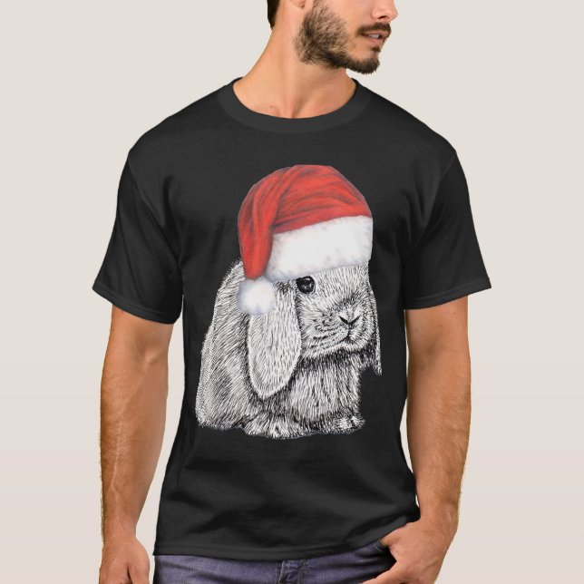 Camiseta Dwarf Lop Olhou Coelho Coelho No Cristo De Papai N (Frente)