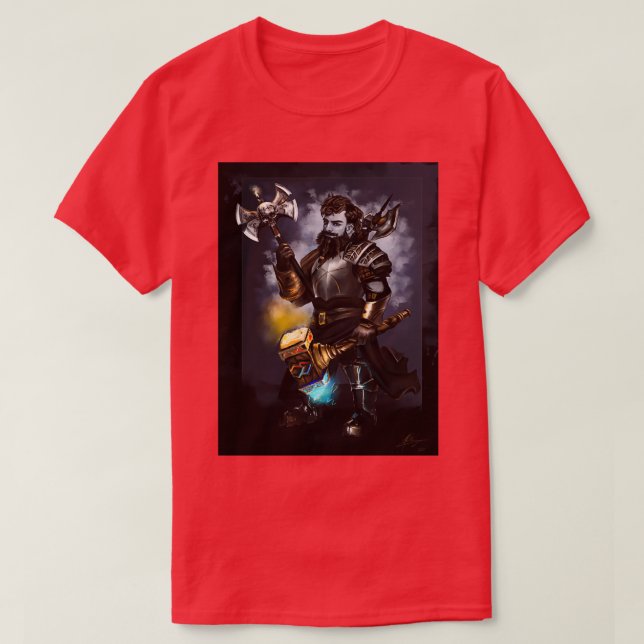 Camiseta Dwarf Paladin Stout e Mighty (Frente do Design)