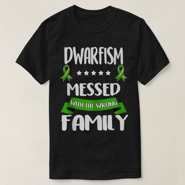 Camiseta Dwarfism Awareness Little People Related Green Rib (Frente do Design)