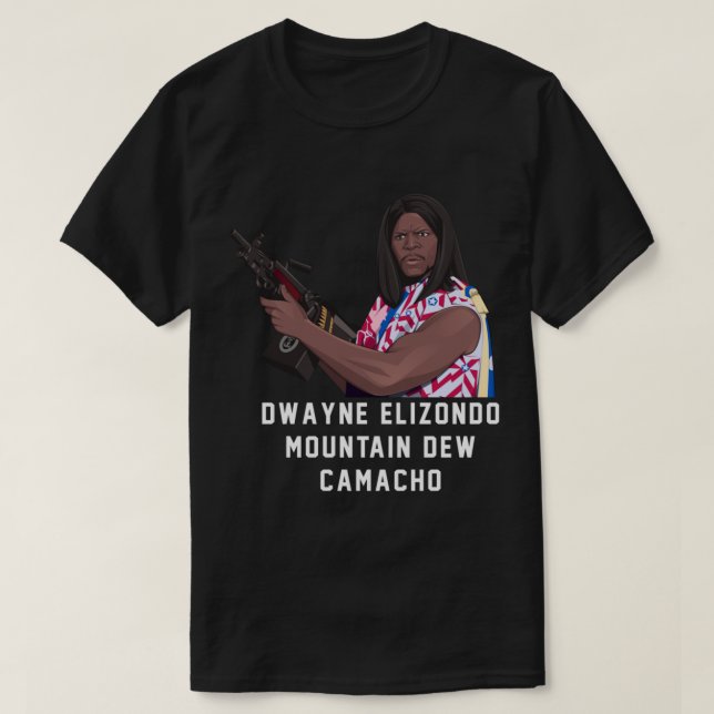Camiseta Dwayne Elizondo Mountain Dew Camacho (Frente do Design)