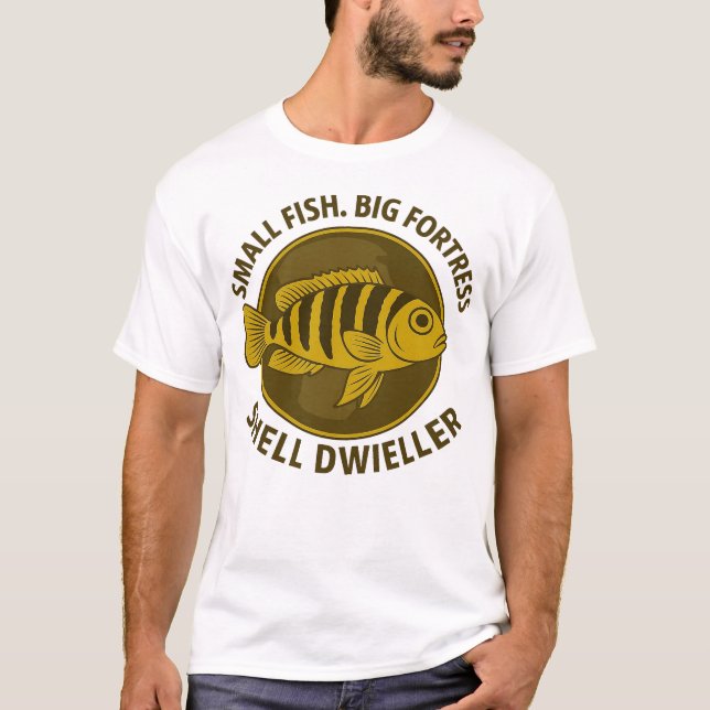 Camiseta Dweller Shell - Peixe Pequeno. Grandes Fortalezas. (Frente)