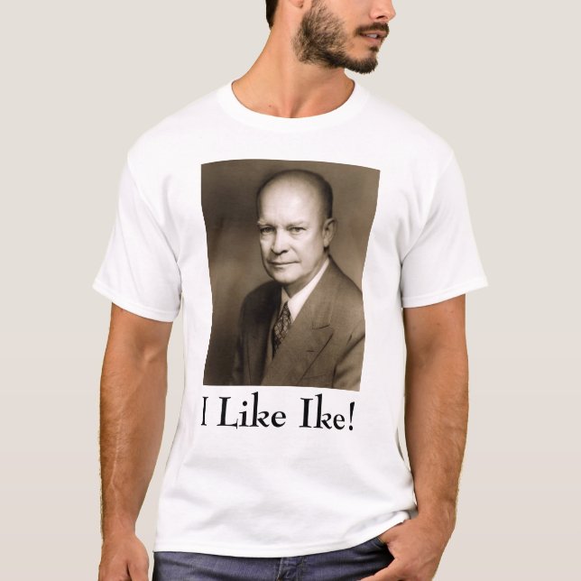 Camiseta Dwight D Eisenhower, eu gosto de Ike! (Frente)