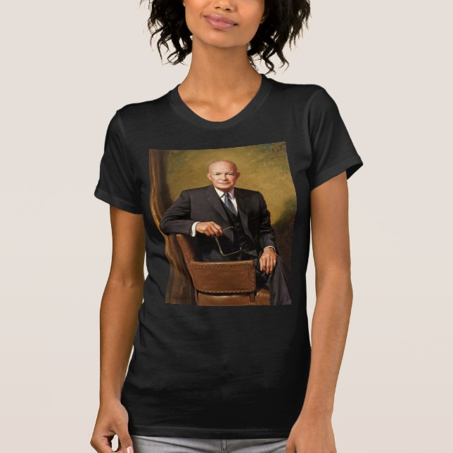 Camiseta Dwight Eisenhower Presidente da Casa Branca Retrat (Frente)