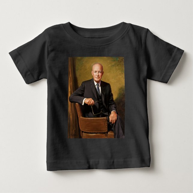 Camiseta Dwight Eisenhower Presidente da Casa Branca Retrat (Frente)
